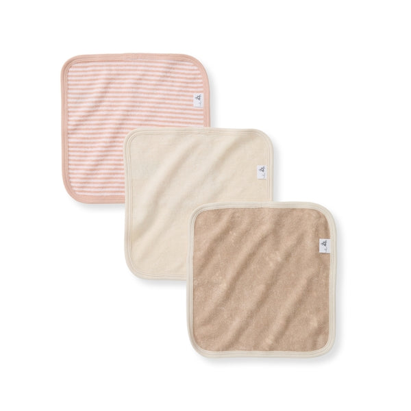 Organic Terry Washcloths 3 Pack - Whimsical Floral