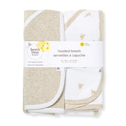 Organic Hooded 2 Pack Towels - Oatmeal