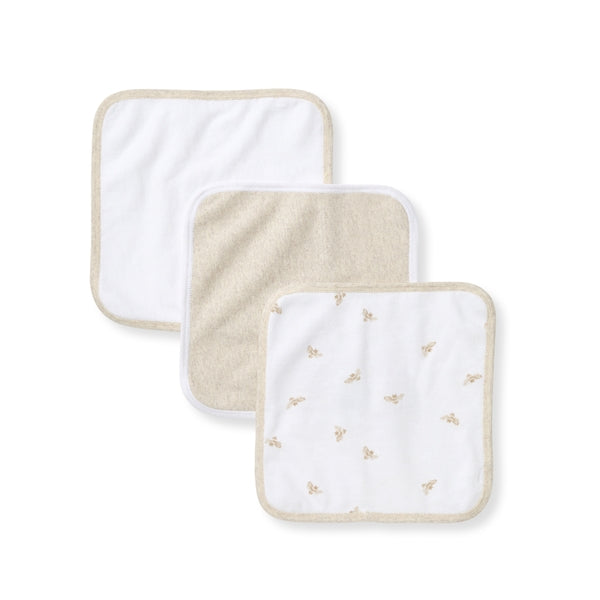Organic Terry Washcloths 3 Pack - Golden Bee