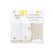 Organic Terry Washcloths 3 Pack - Golden Bee
