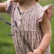 Farmhouse Floral Jumpsuit - Soft Violet