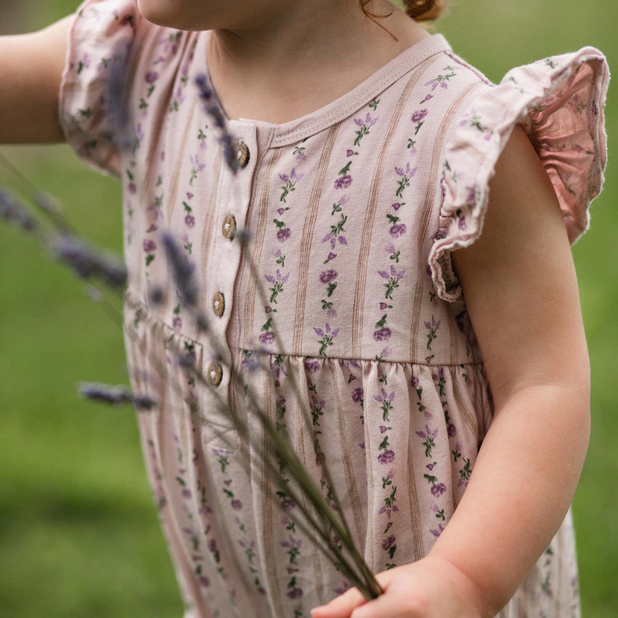 Farmhouse Floral Jumpsuit - Soft Violet