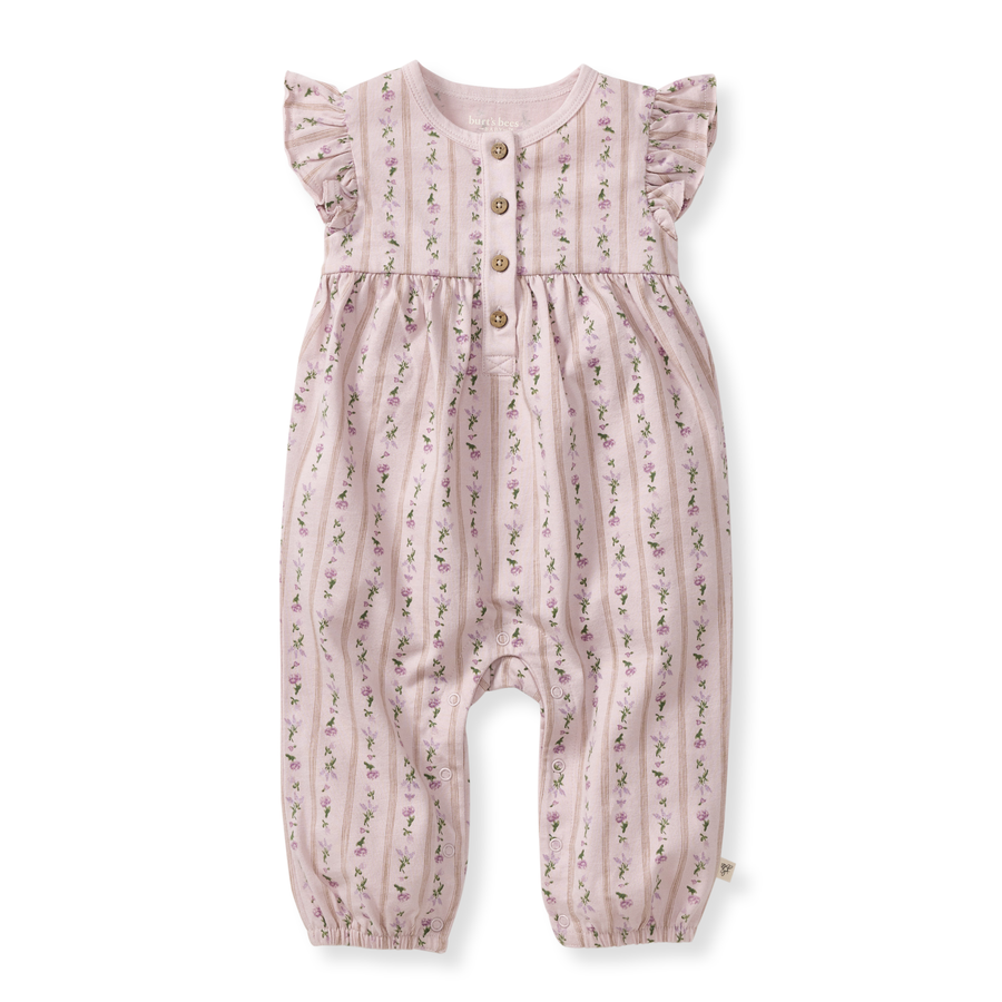 Farmhouse Floral Jumpsuit - Soft Violet