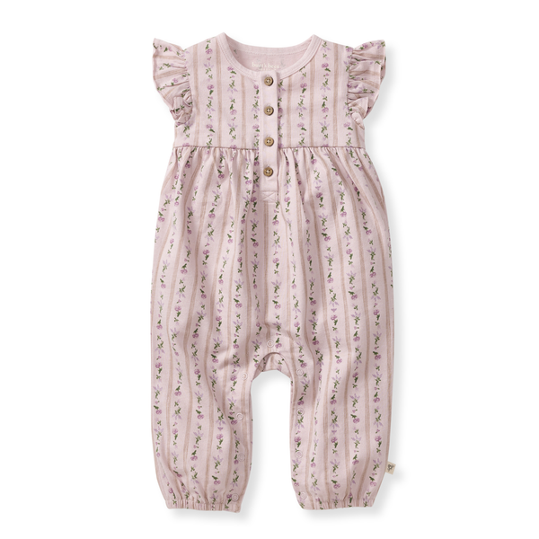 Farmhouse Floral Jumpsuit - Soft Violet