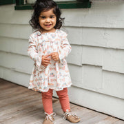 Organic Cotton Boho Butterflies Tunic Set - Eggshell