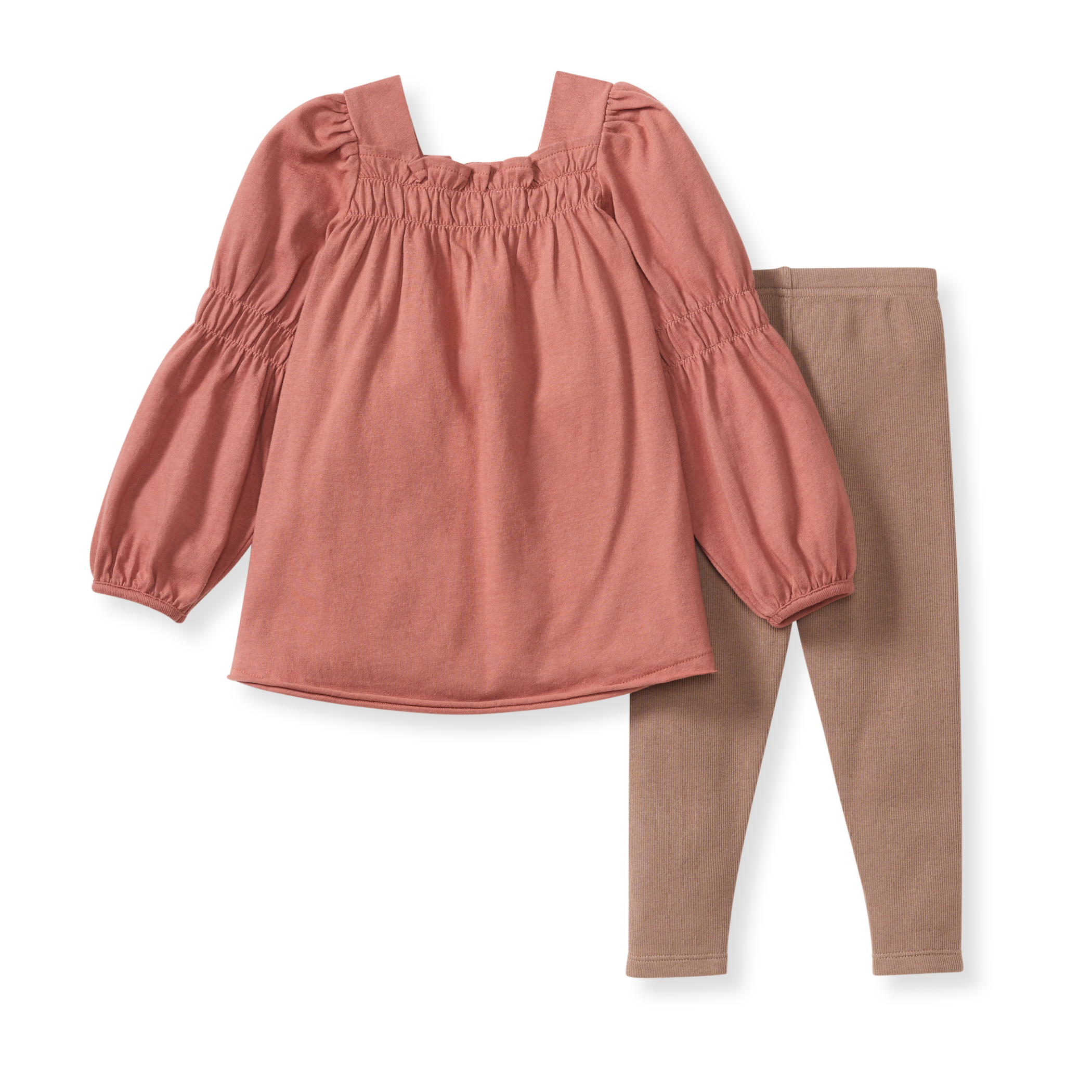 Organic Cotton Smocked Tunic Set - Cedar