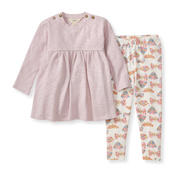 Organic Cotton Chunky Slub Tunic Set - Soft Violet