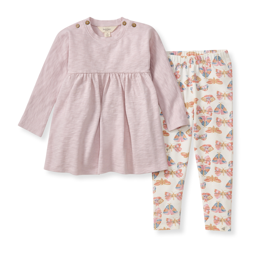 Organic Cotton Chunky Slub Tunic Set - Soft Violet