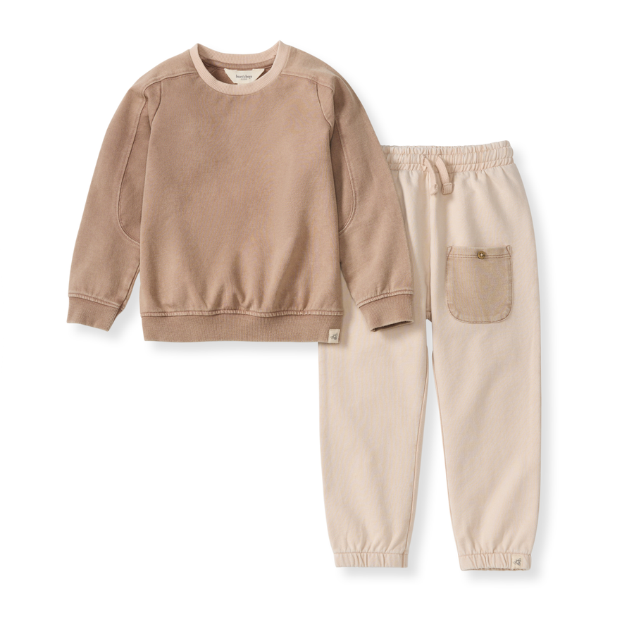 Organic Cotton Acid Wash Sweatshirt Set - Ginger Loaf