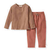 Organic Cotton Textured Knit Tee and Pant Set - Ginger Loaf