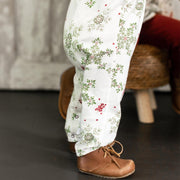 Holiday Snowflakes Baby Girl Jumpsuit - Eggshell