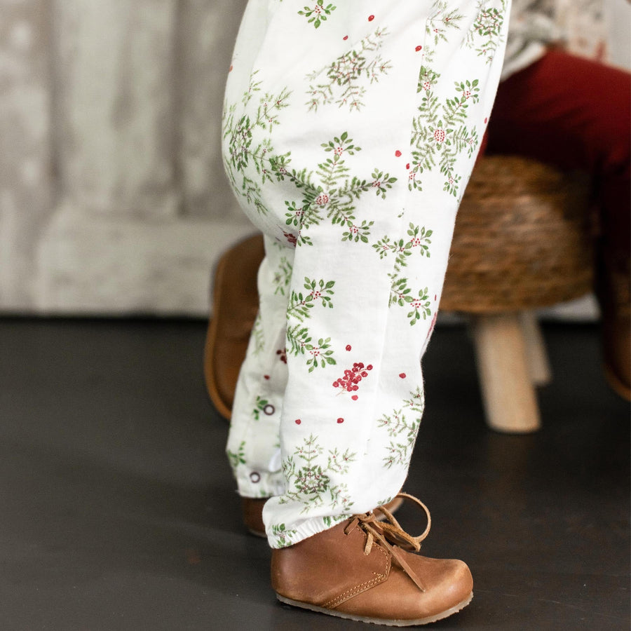 Holiday Snowflakes Baby Girl Jumpsuit - Eggshell