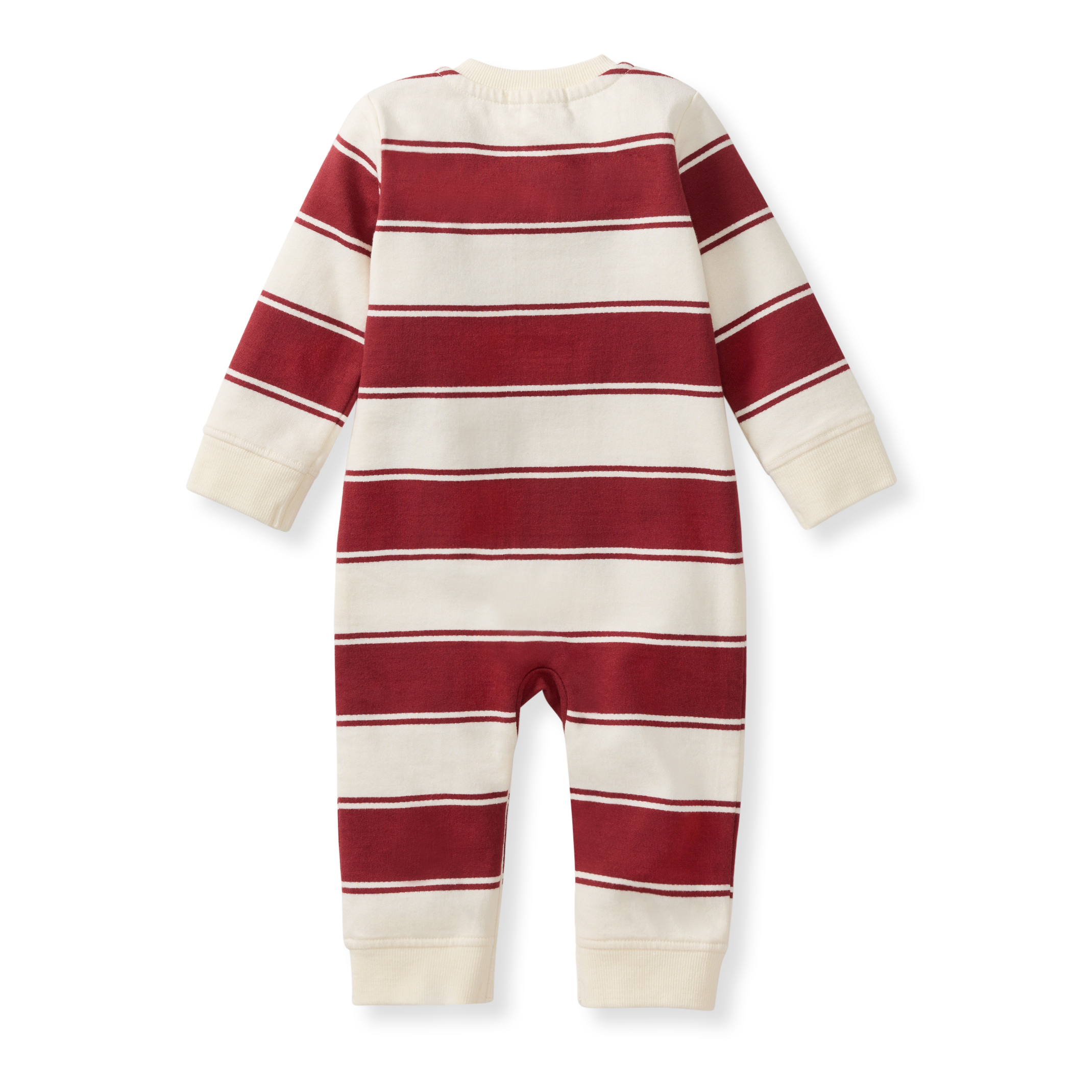 Rugby Peace Stripe Baby Boy Jumpsuit - Brick