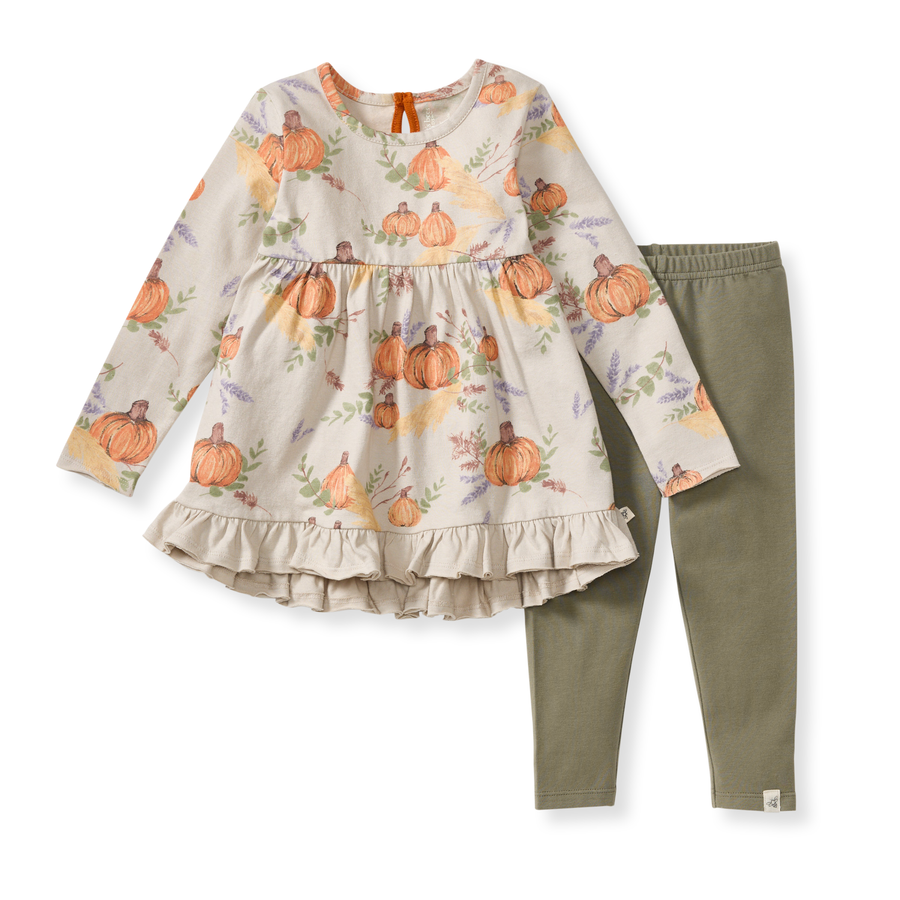 Organic Cotton Autumn Feels Tunic Set - Oat