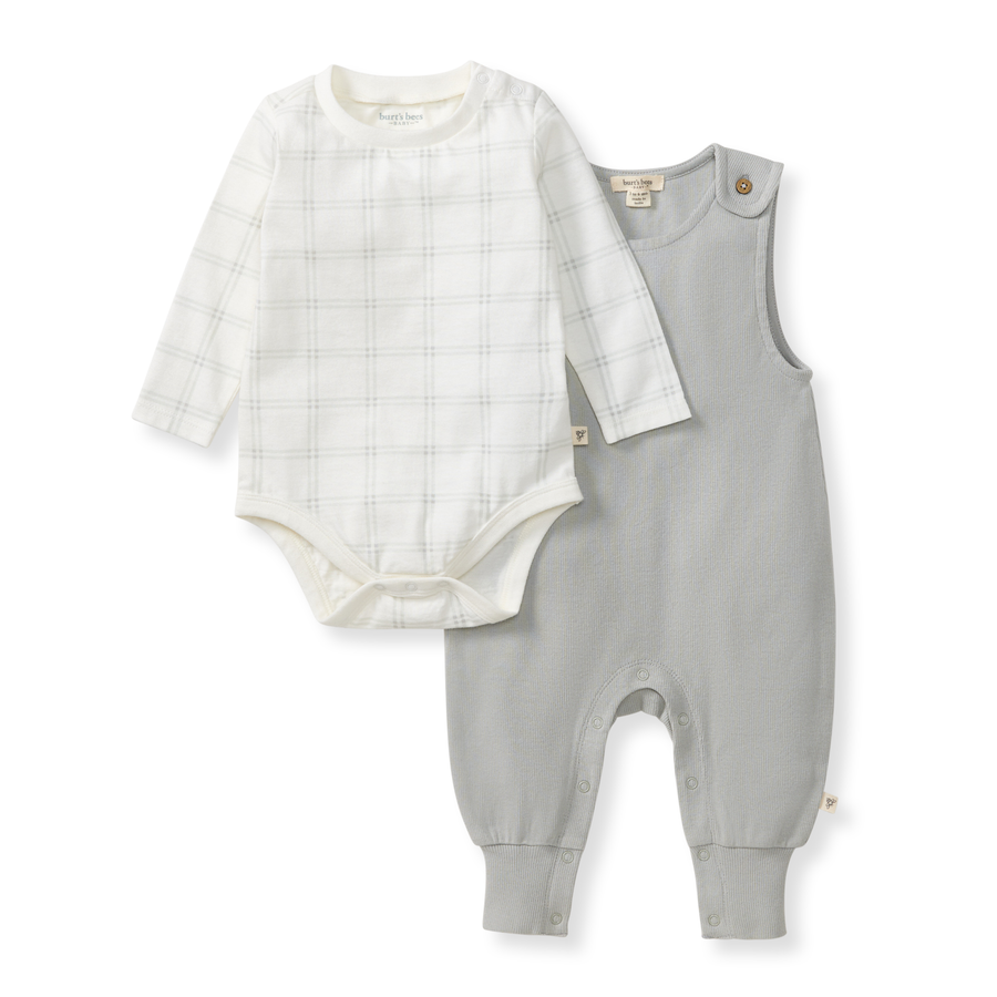 Plaid Jumpsuit & Bodysuit Set - Hazy