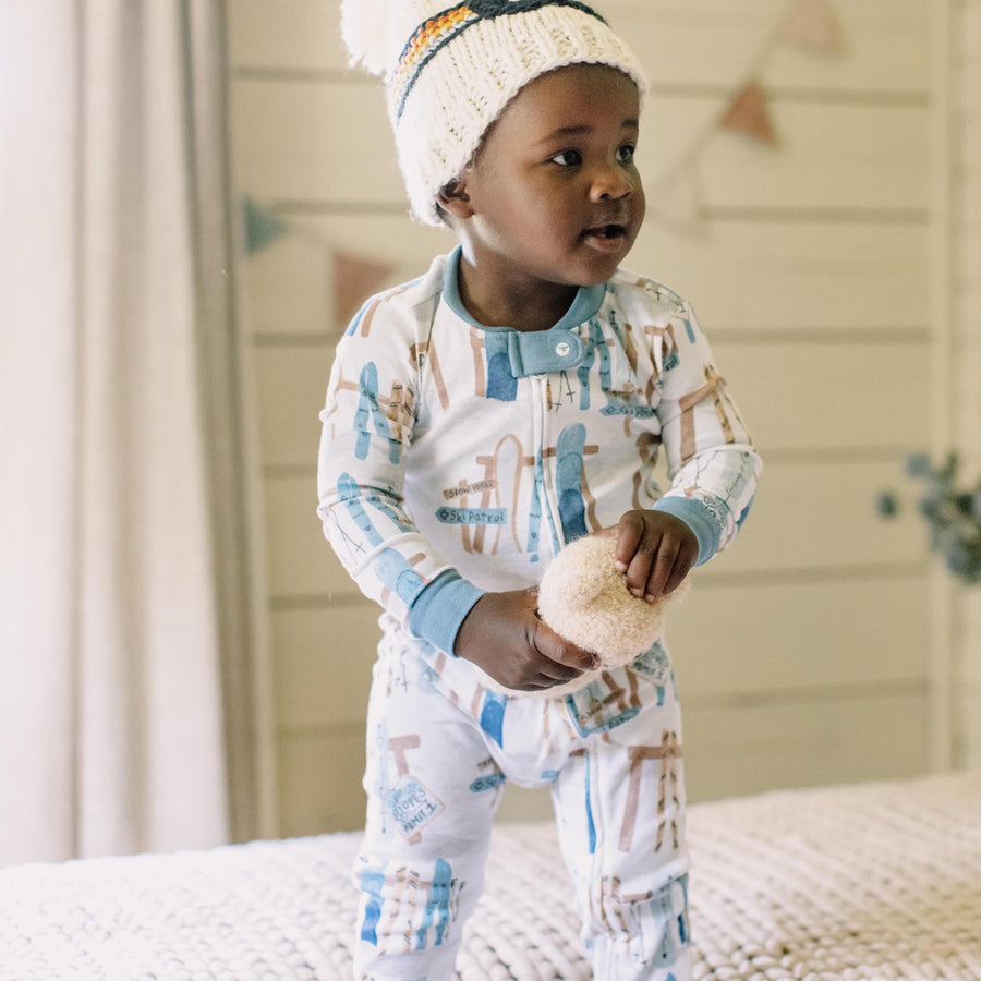 Sunrise Slopers Organic Cotton Sleep & Play (Snug Fit) - Mountain Blue