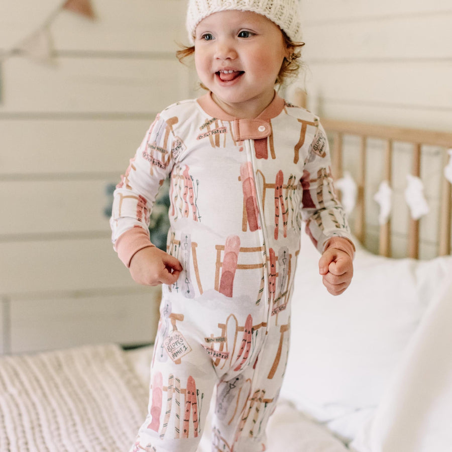 Sunrise Slopers Organic Cotton Sleep & Play (Snug Fit) - Organic Rose