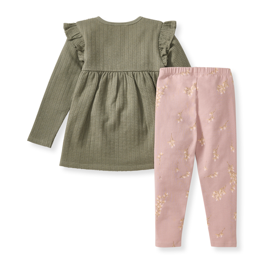 Organic Cotton Budding Beauty Tunic Set - Tranquility