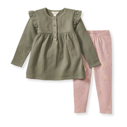 Organic Cotton Budding Beauty Tunic Set - Tranquility