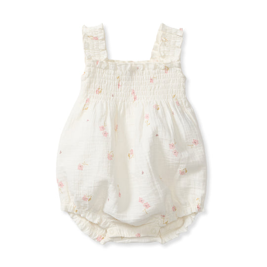 Floral Organic Cotton Muslin Romper