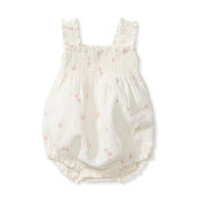 Floral Organic Cotton Muslin Romper
