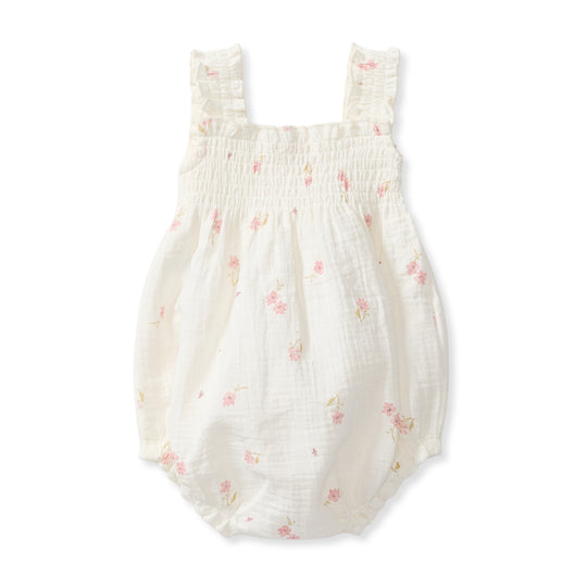 Floral Organic Cotton Muslin Romper