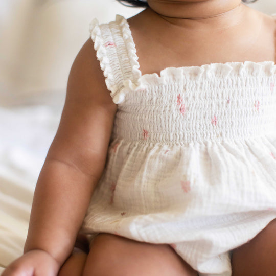Floral Organic Cotton Muslin Romper