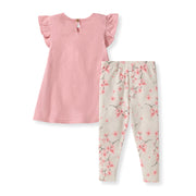 Organic Cotton Slub Tunic & Cherry Blossoms Legging Set