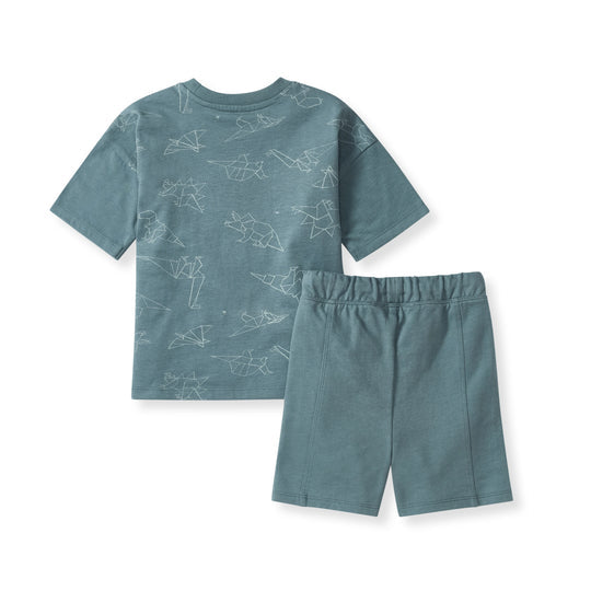 Origami Dinos Boy Tee & Short Set