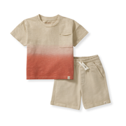 Dip Dye Pocket Tee & Shorts Set