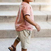 Acid Wash Pocket Tee & Short Set - Sedona