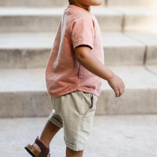 Acid Wash Pocket Tee & Short Set - Sedona
