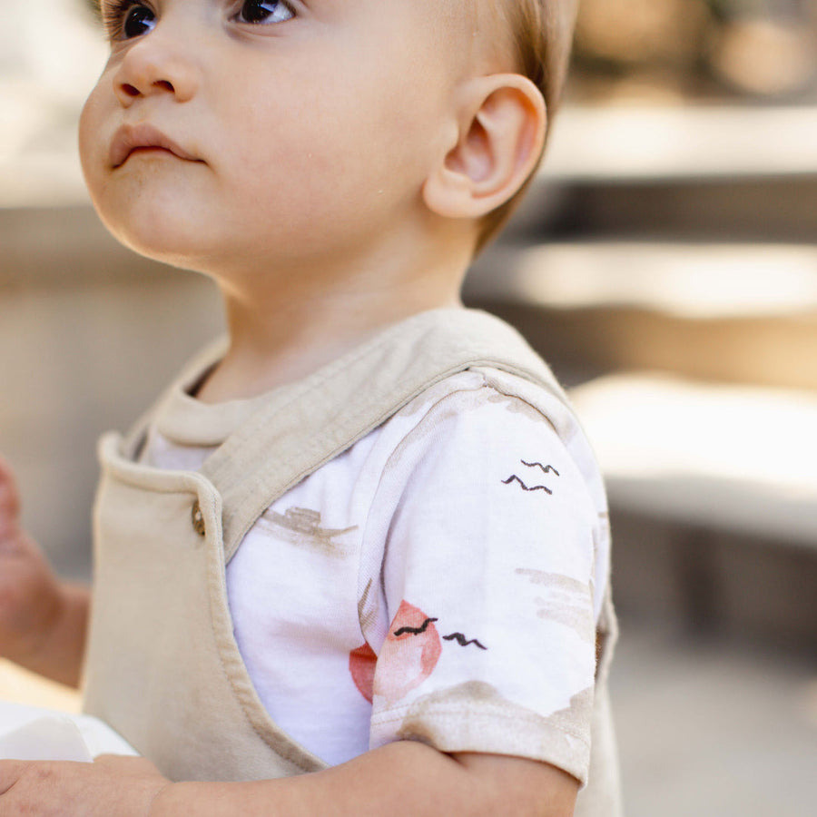 Fishing Boats Baby Boy Bodysuit & Romper Set - Stone