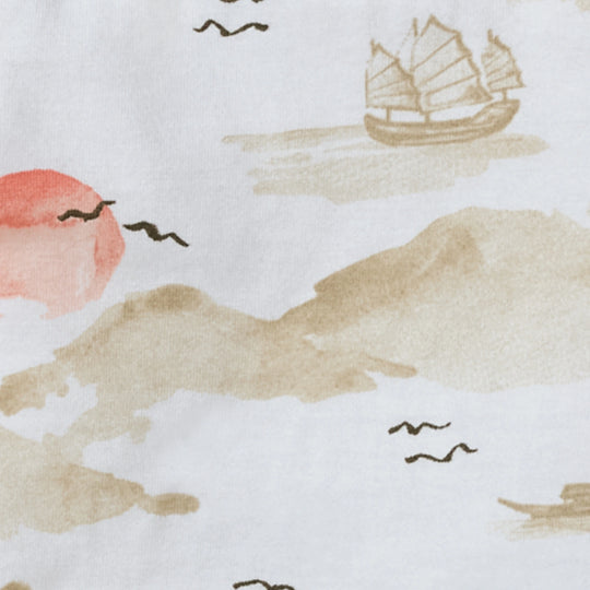 Fishing Boats Baby Boy Bodysuit & Romper Set - Stone