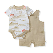 Fishing Boats Baby Boy Bodysuit & Romper Set - Stone