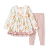 Organic Cotton Floral Easter Eggs Tunic & Legging Set