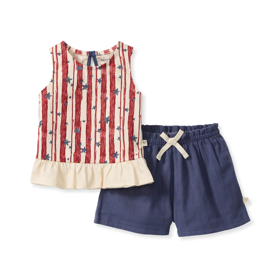Organic Cotton Stars and Stripes Tank & Shorts Set