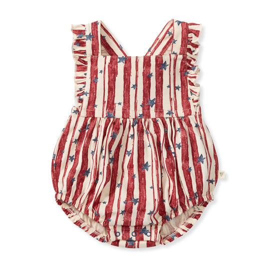 Stars & Stripes Organic Baby Girl Romper