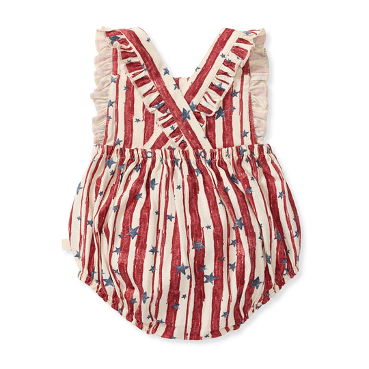 Stars & Stripes Organic Baby Girl Romper