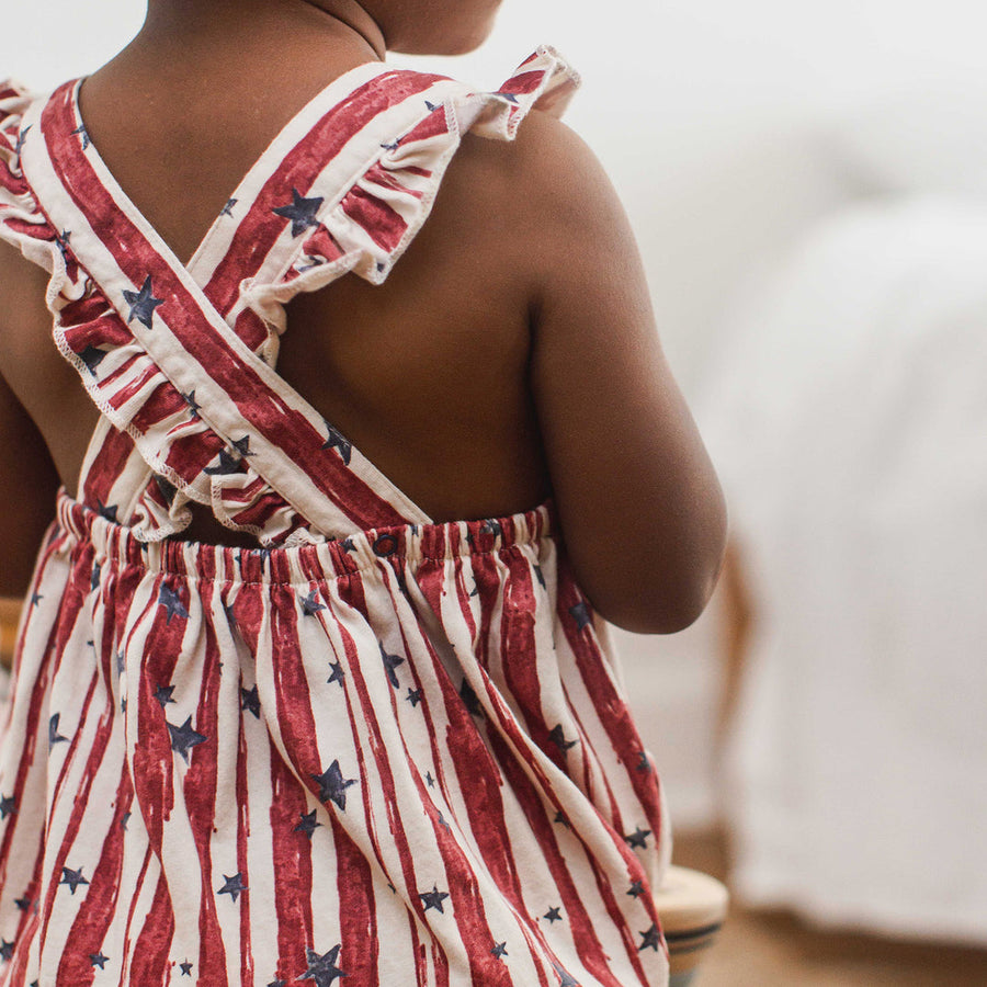 Stars & Stripes Organic Baby Girl Romper