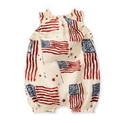 American Flag Organic Baby Girl Romper