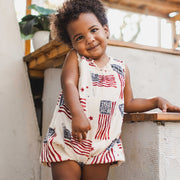 American Flag Organic Baby Girl Romper