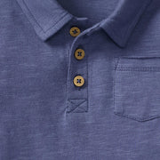 Blue Polo Tee & Stripe Shorts Set