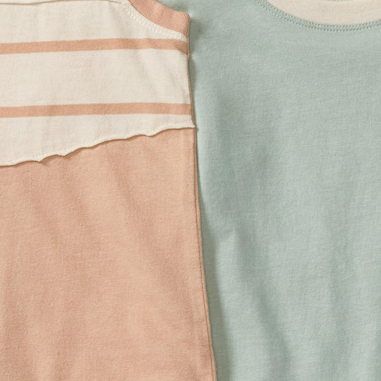 Basic Stripe Organic Cotton 2 Pack Romper Set - Sweet Maple