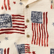 American Flag Organic Cotton Muslin Romper