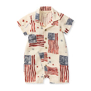 American Flag Organic Cotton Muslin Romper