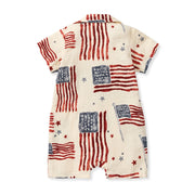 American Flag Organic Cotton Muslin Romper