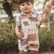 American Flag Organic Cotton Muslin Romper