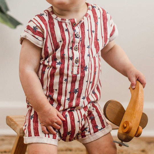 Stars & Stripes Baby Boy Romper