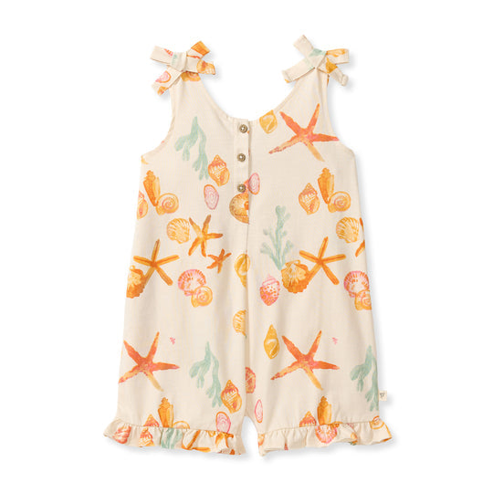 Organic Cotton Starfish & Shells Baby Girl Romper